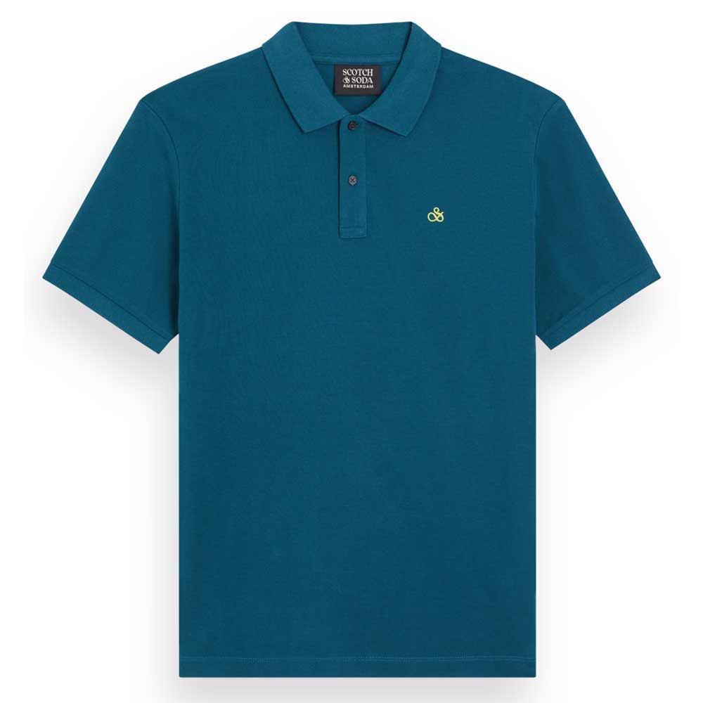 

Поло Scotch & Soda Essential Organic Cotton Pique Polo, синий