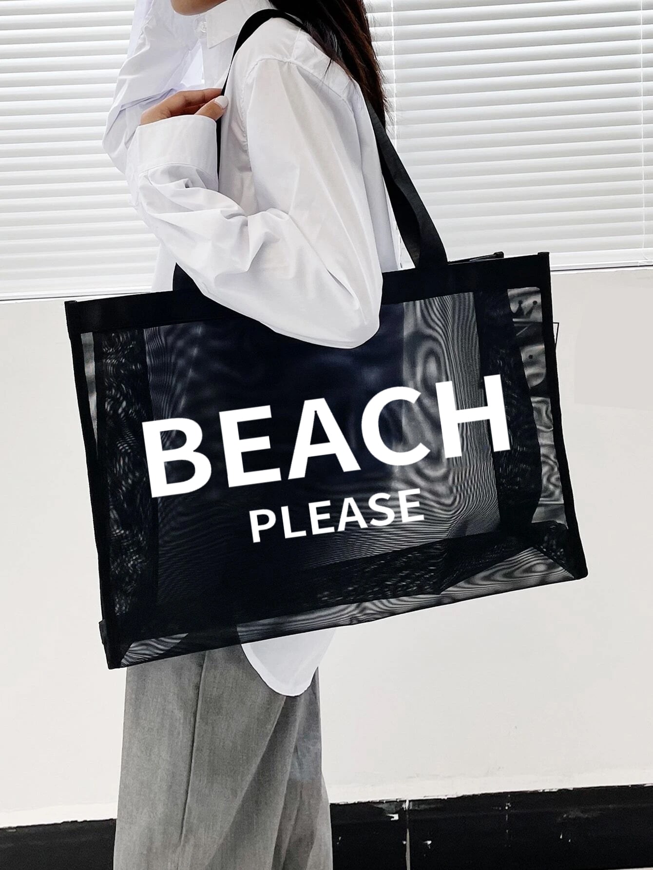 Модная сетчатая сумка большой вместимости с РАБОЧЕЙ СУМКОЙ, черный сумка для хранения одежды disney складной шкаф большой вместимости