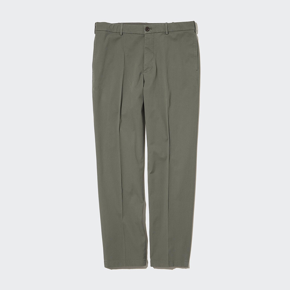 

Брюки Uniqlo эластичные хлопковые повседневные, олива