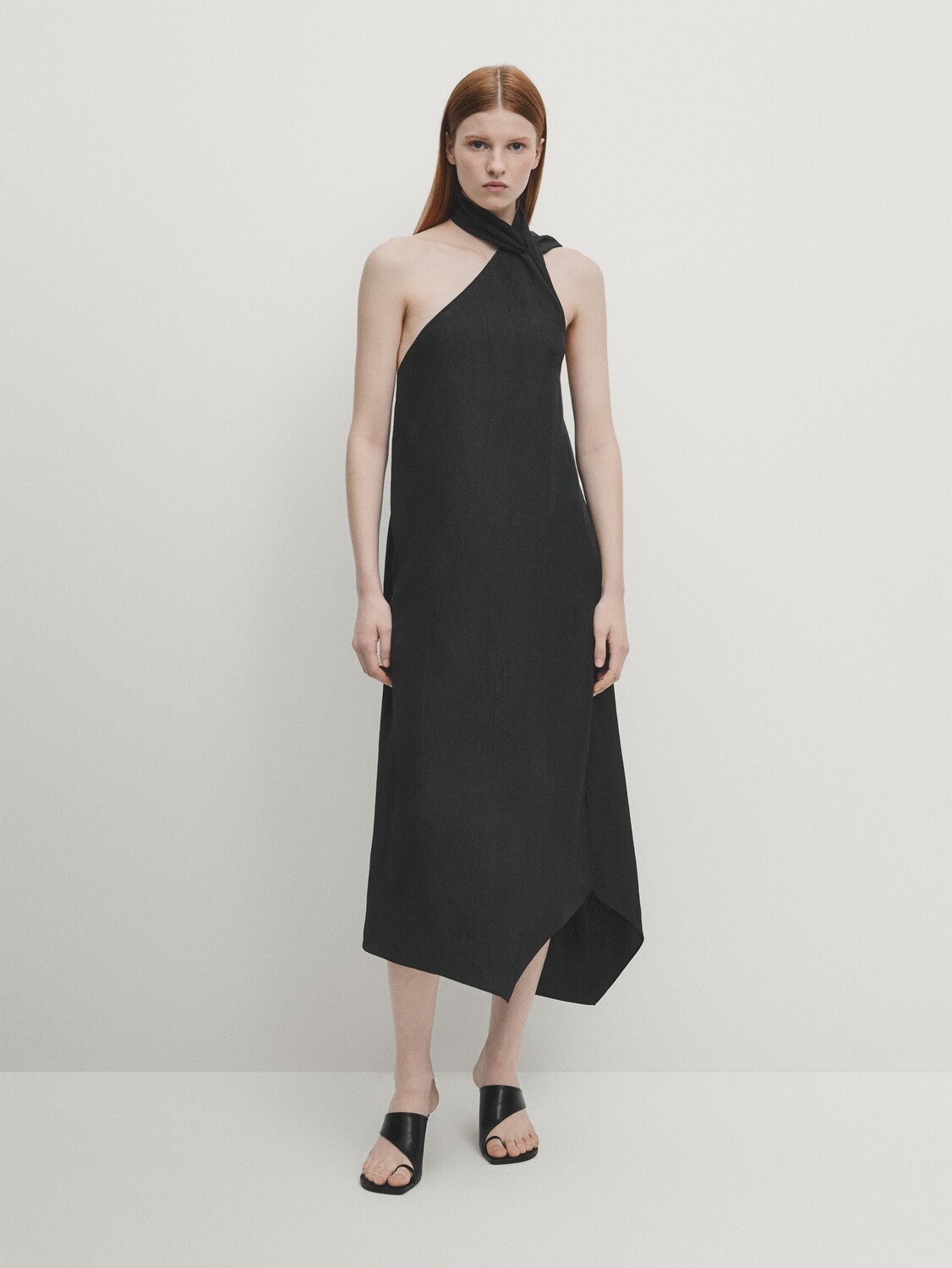 

Платье с завязками на шее Massimo Dutti, зеленый