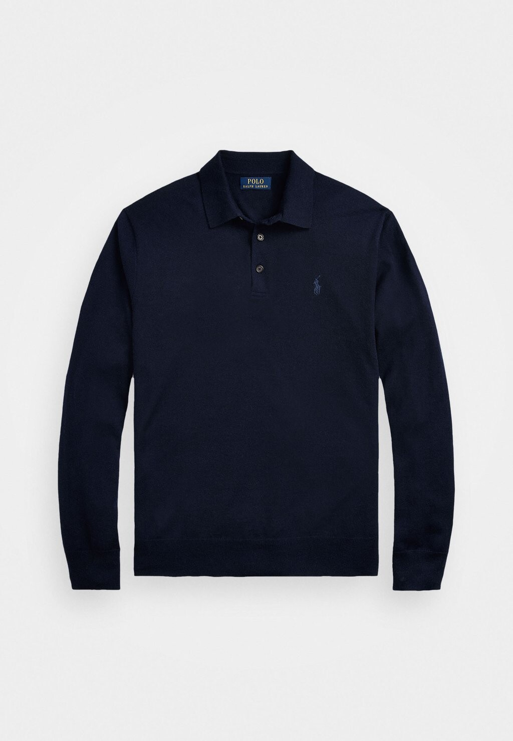

Вязаный свитер WOOL POLO-COLLAR SWEATER Ralph Lauren, темно-синий