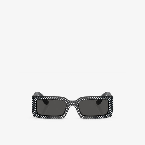 DG4447B солнцезащитные очки из ацетата в прямоугольной оправе Dolce & Gabbana, черный