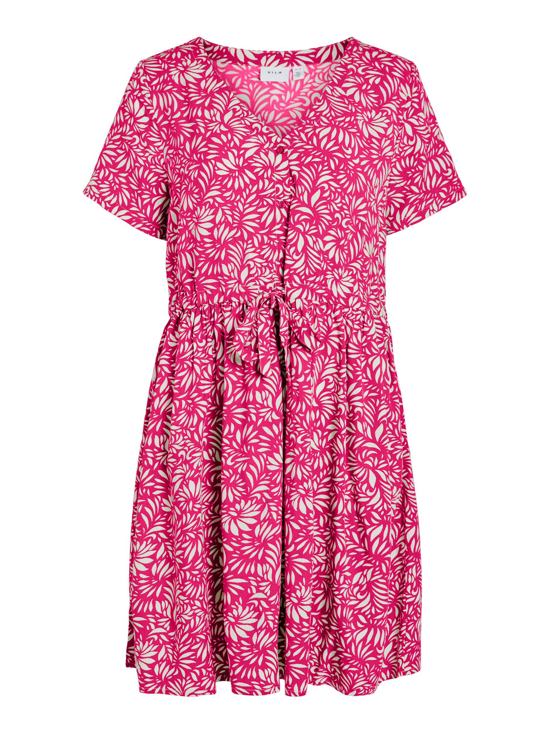 

Платье Vila Mini Blumen Sommer Kurzarm Dress VVILISE, розовый