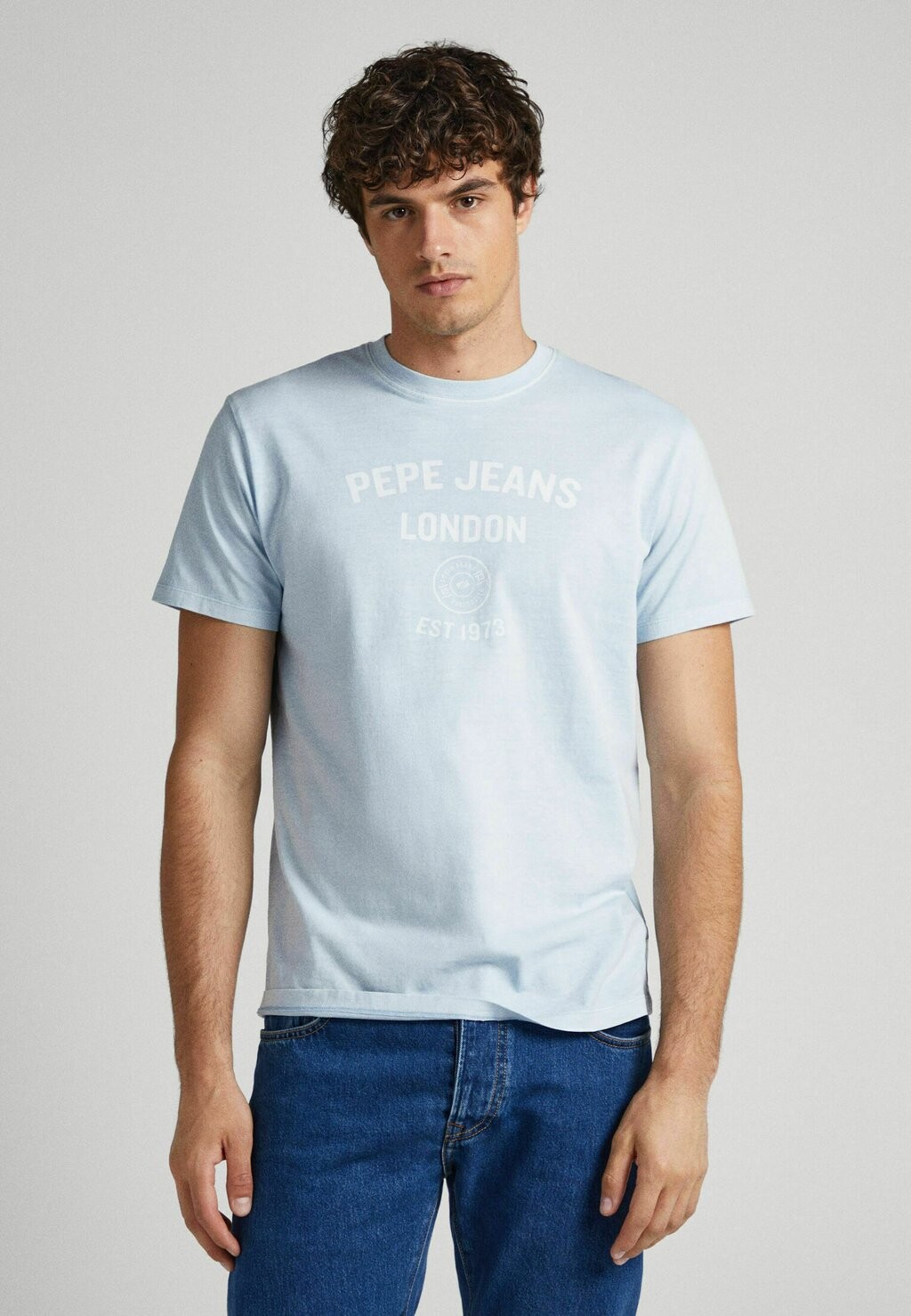 

Футболка с принтом Basic Kerman Pepe Jeans, цвет bleach blue