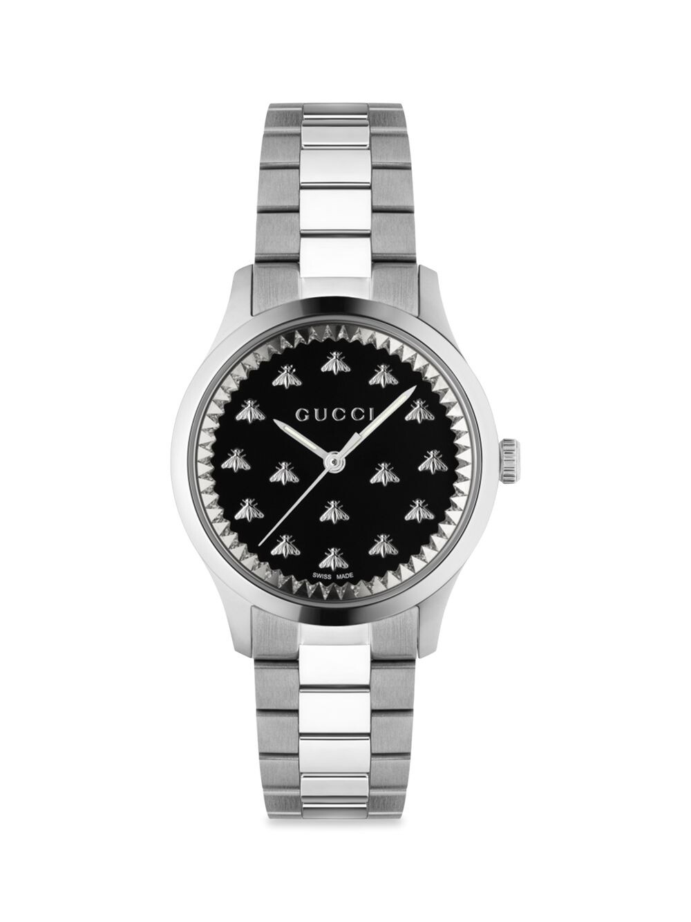 

Часы G Timeless Multibee с черным браслетом из нержавеющей стали Gucci