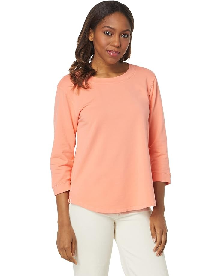 

Топ Mod-o-doc Lightweight French Terry 3/4 Open Crew Neck, цвет Coral Clay