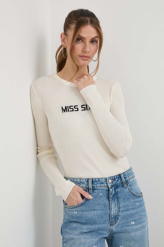 Шерстяной свитер Miss Sixty, бежевый шерстяной свитер miss sixty черный