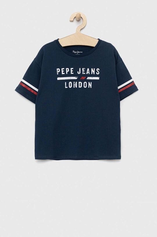 

Детская хлопковая футболка Pepe Jeans, темно-синий