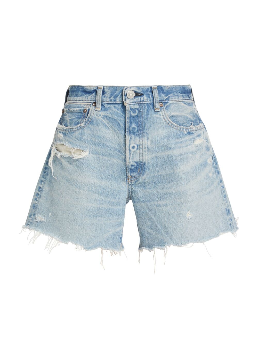 

Джинсовые шорты с эффектом потертости Wheatfield Moussy Vintage, синий