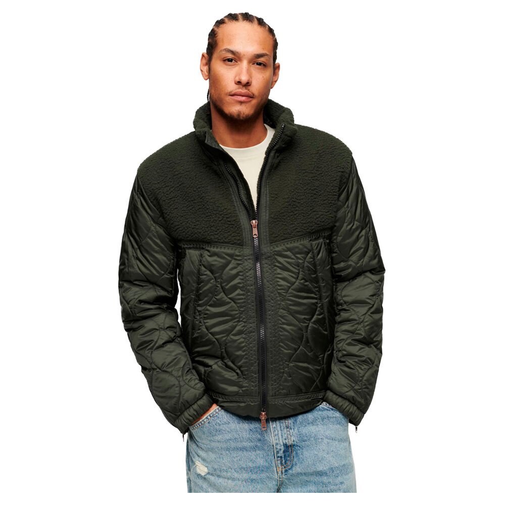 

Куртка Superdry Sherpa Quilted Hybrid, зеленый