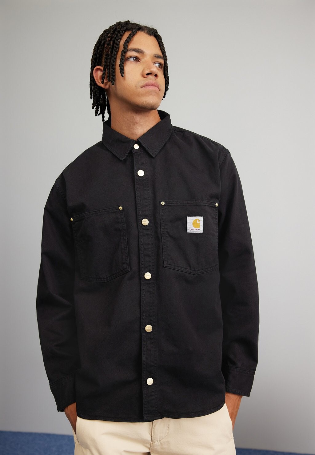 

Куртка Carhartt WIP РУБАШКА ДЕРБИ JAC WALKER, цвет black garment dyed