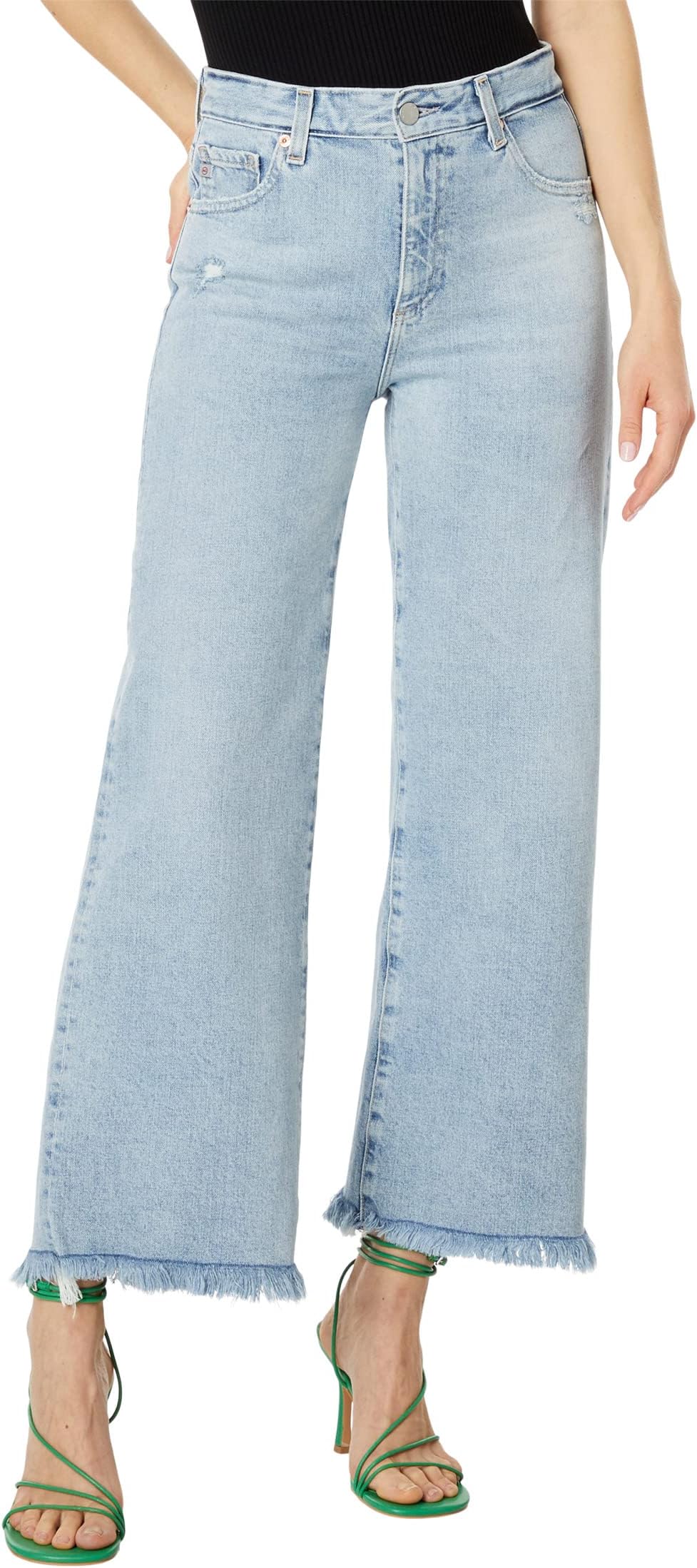 цена Джинсы Saige Wide Leg Crop in Windswept AG Jeans, цвет Windswept