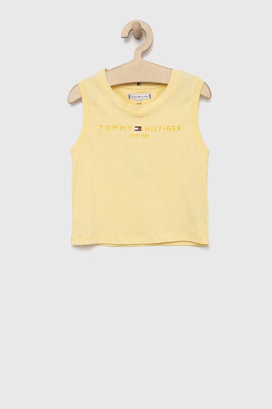 

Детский хлопковый топ Tommy Hilfiger, желтый