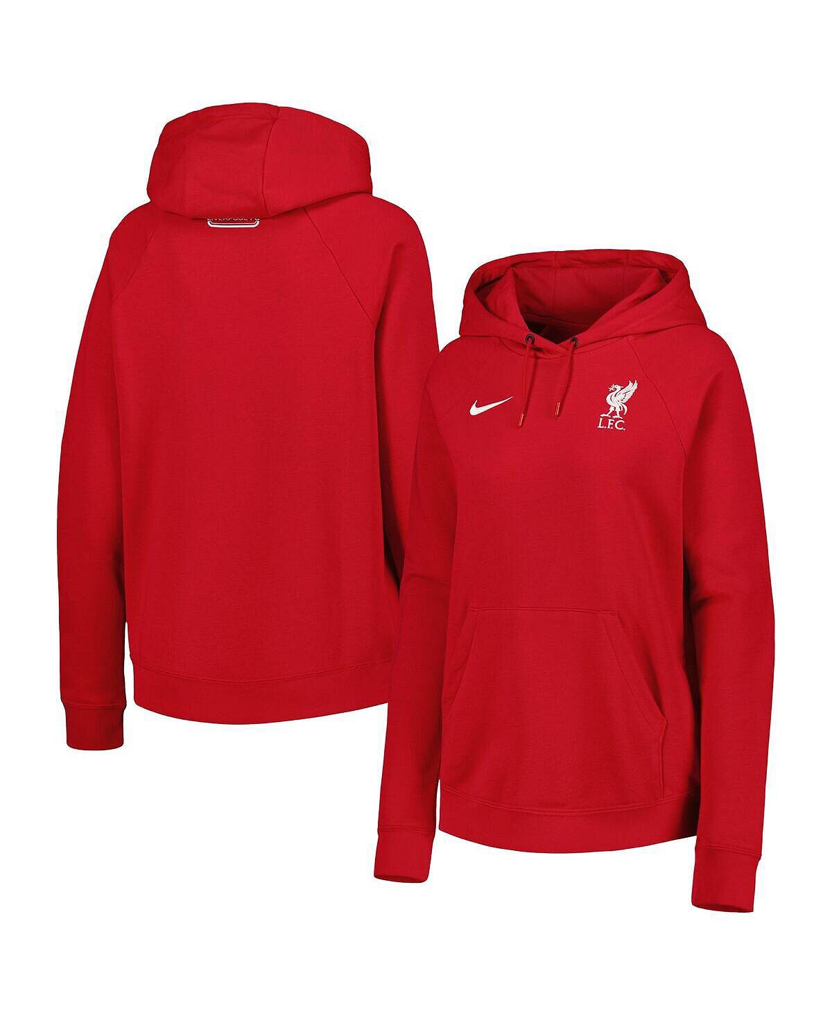

Женский красный пуловер с капюшоном Liverpool Essential реглан Nike, красный