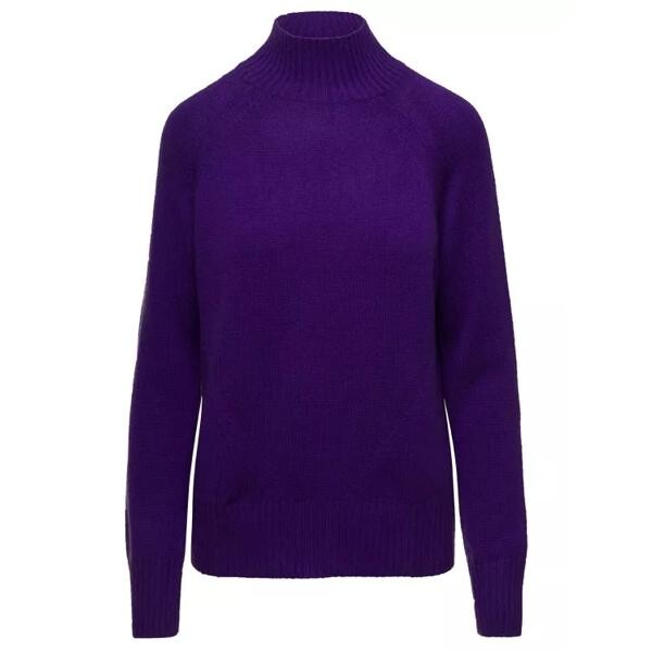 

Свитер violet mockneck sweater with ribbed trim in cashme Allude, фиолетовый