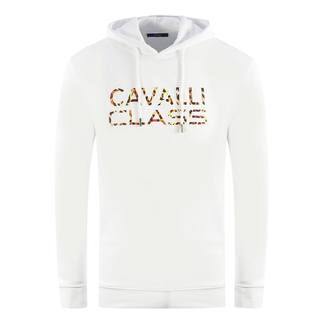 

Белый худи с логотипом бренда Cavalli Class, белый