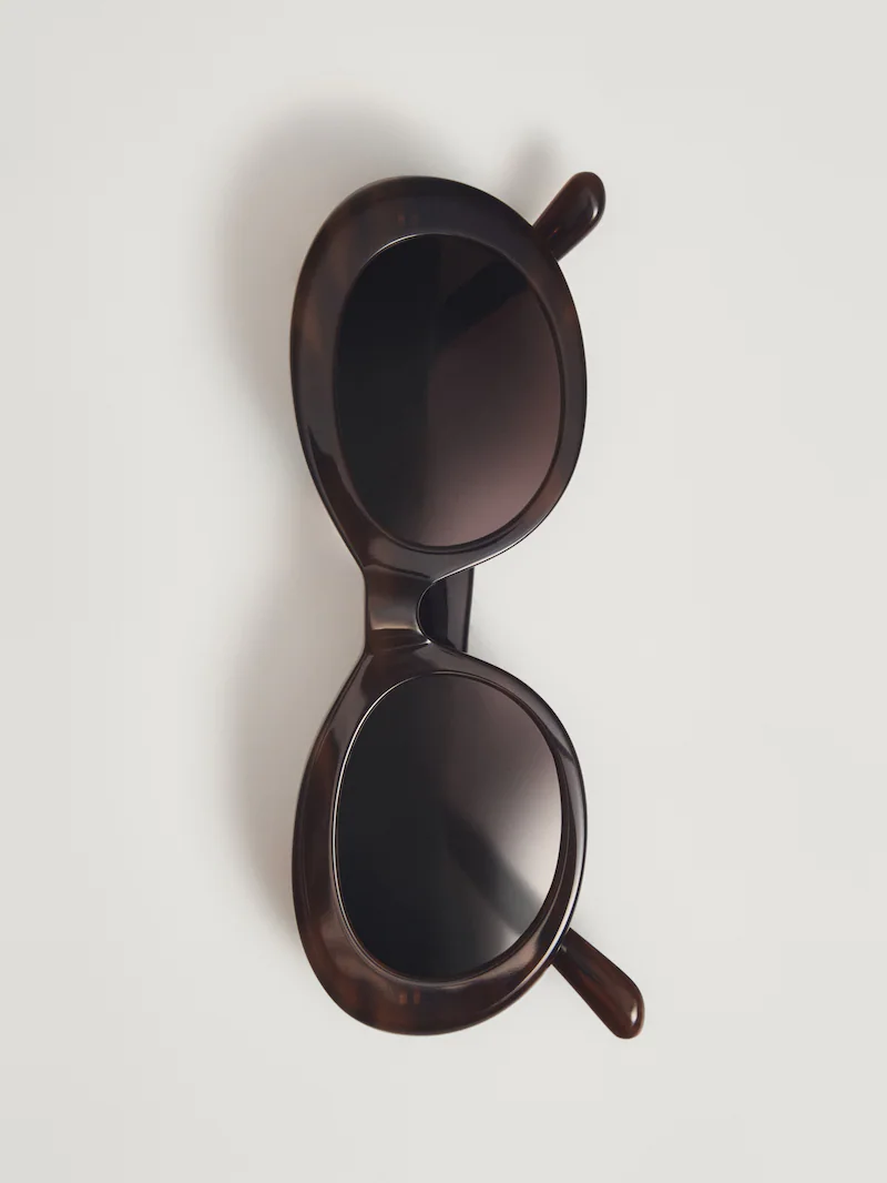Овальные солнцезащитные очки Massimo Dutti, коричневый