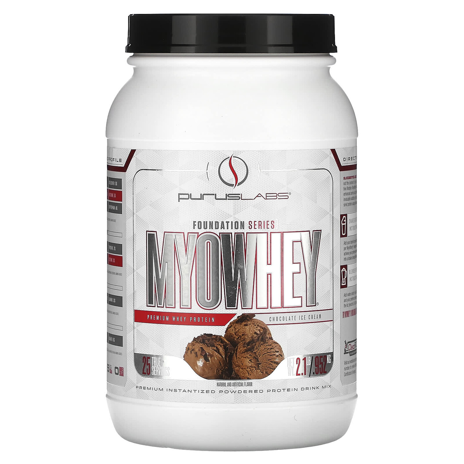 

Foundation Series, Myowhey, шоколадное мороженое, 0,952 кг (2,1 фунта), Purus Labs