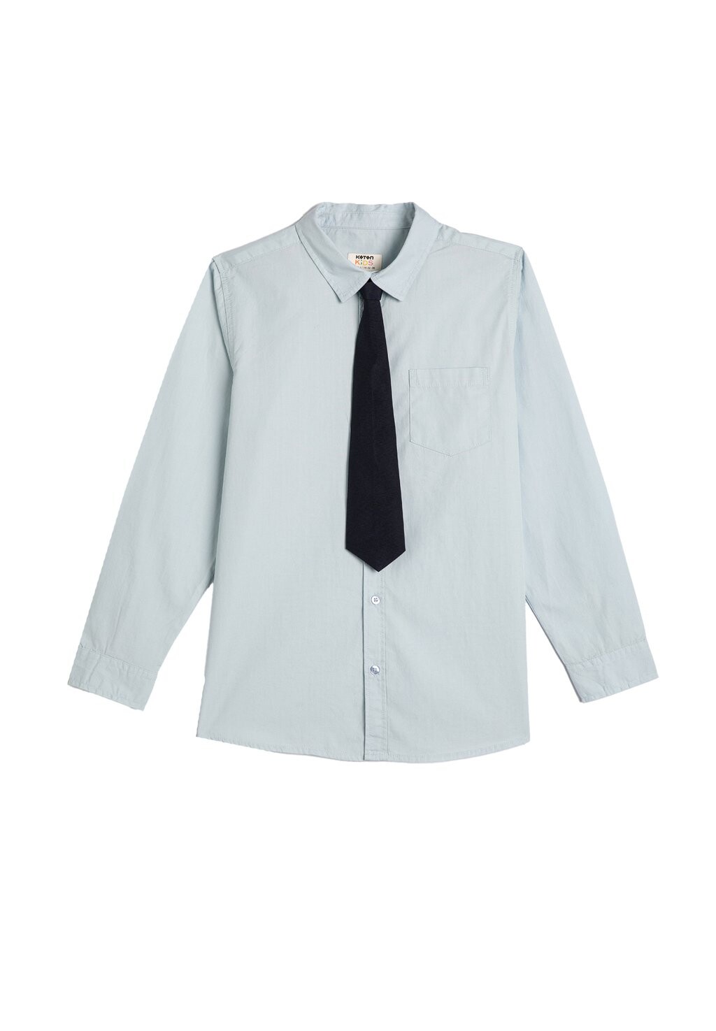 

Рубашка NECKTIE DETAIL LONG SLEEVE COTTON CLASSIC NECK Koton, цвет blue