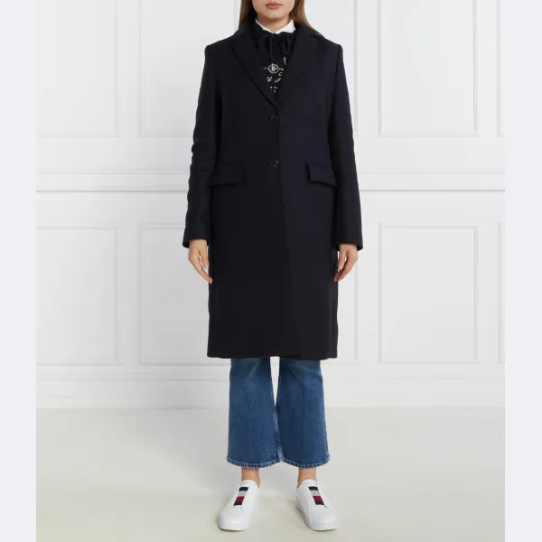 

Шерстяное пальто с добавлением кашемира. Tommy Hilfiger, синий