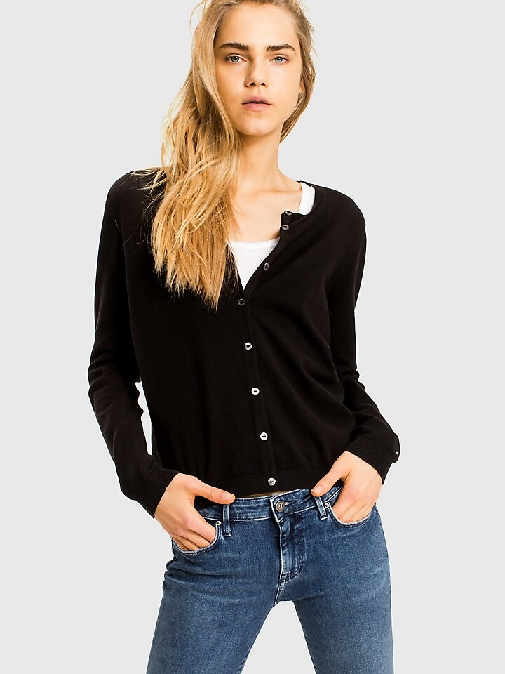 

однотонный кардиган на пуговицах Tommy Hilfiger