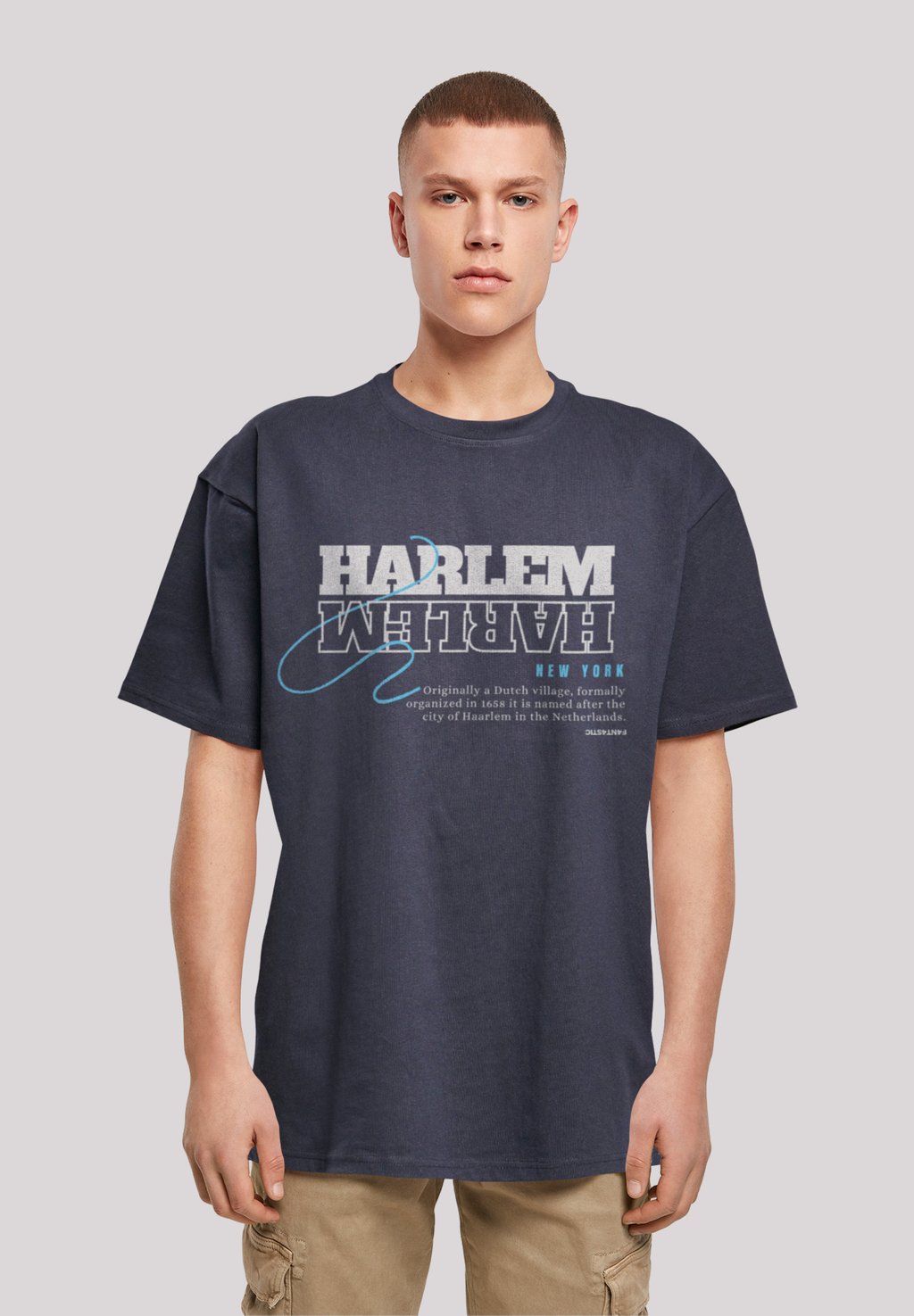 

Футболка с принтом HARLEM TEE F4NT4STIC, цвет navy