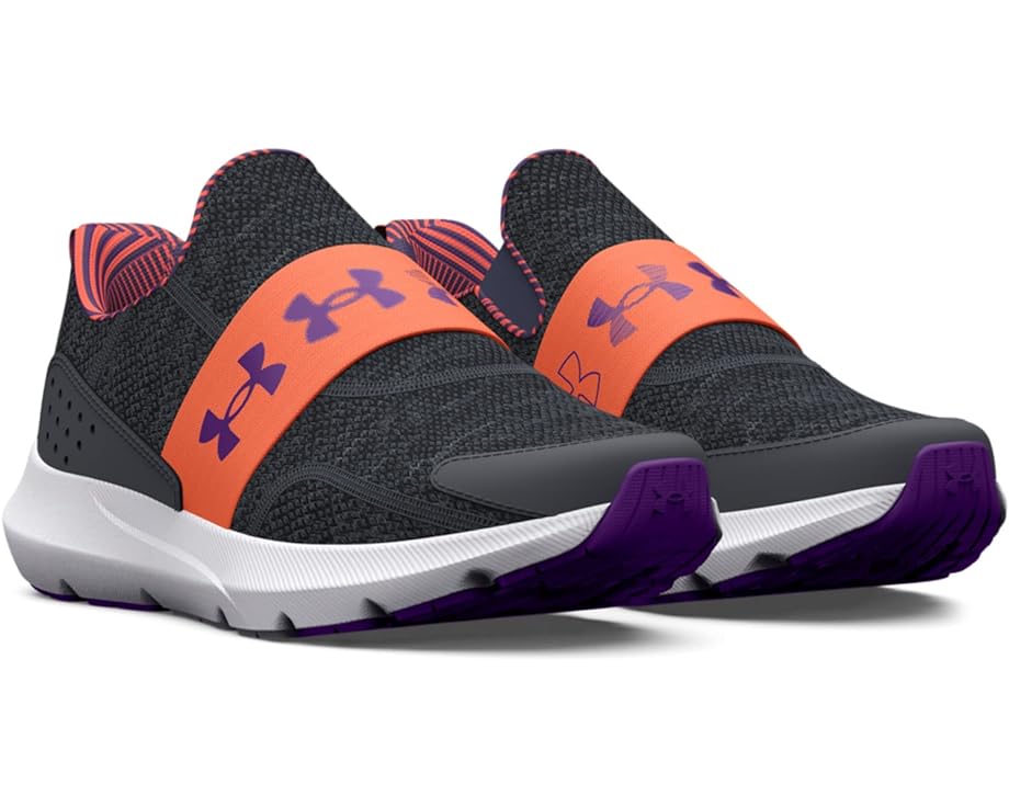 Кроссовки Under Armour Surge 3 Slip-On Print, цвет Pitch Gray/Orange Blast/Galaxy Purple