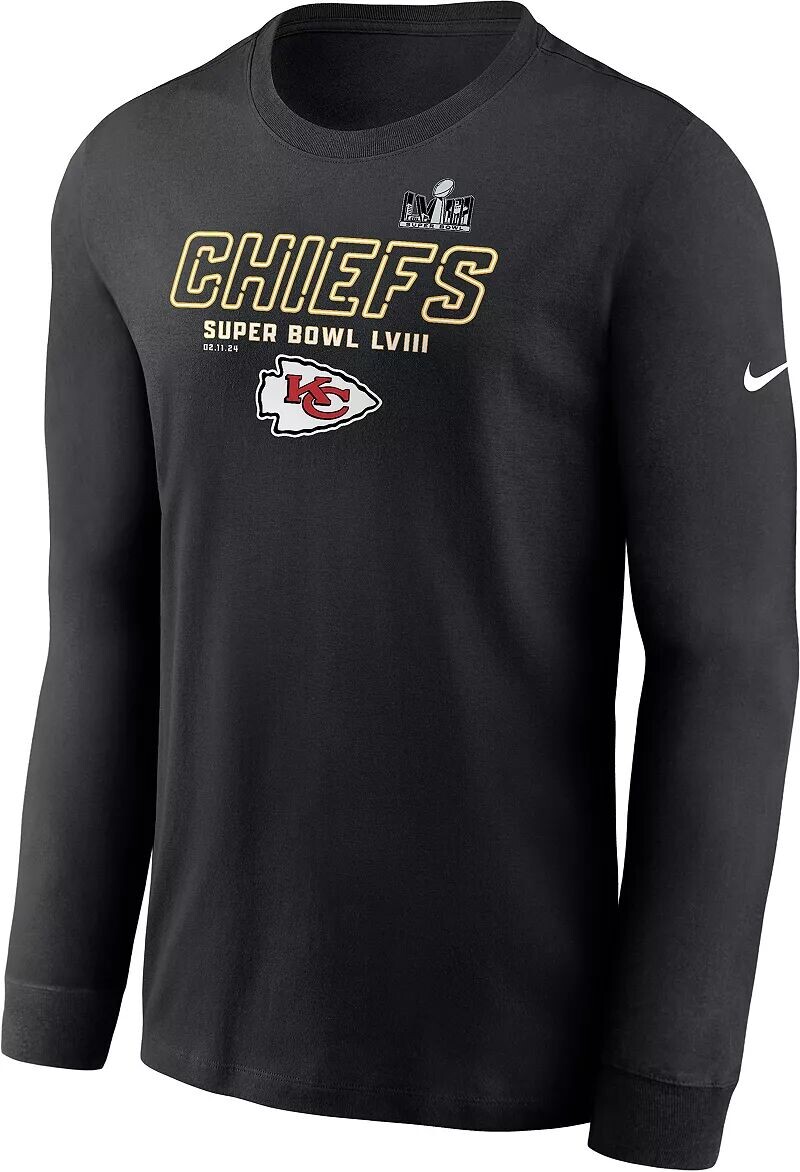 

Мужская футболка с длинным рукавом Nike Super Bowl LVIII Bound Kansas City Chiefs Iconic