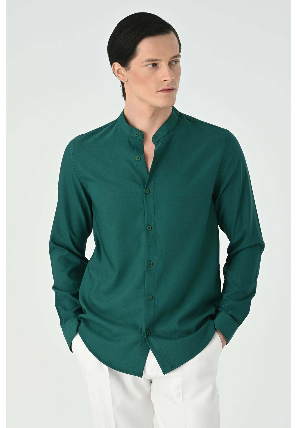 Рубашка Mandarin Collar Long Sleeve Antioch, зеленый рубашка mandarin collar long sleeve antioch бежевый