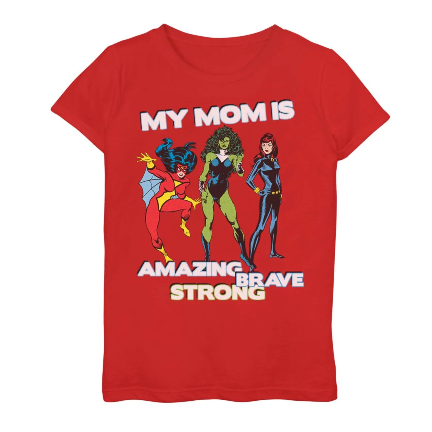 

Футболка Marvel Mother's Day Amazing Brave с сильным рисунком для девочек 7–16 лет Marvel
