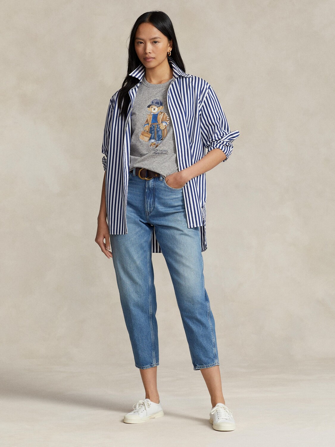 

Футболка с рисунком медведя Polo Ralph Lauren, цвет Dark Vintage Heather