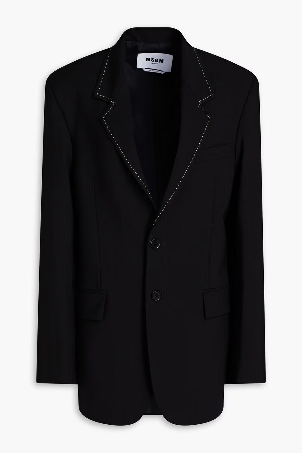 

Блейзер из смесовой шерсти Msgm, черный