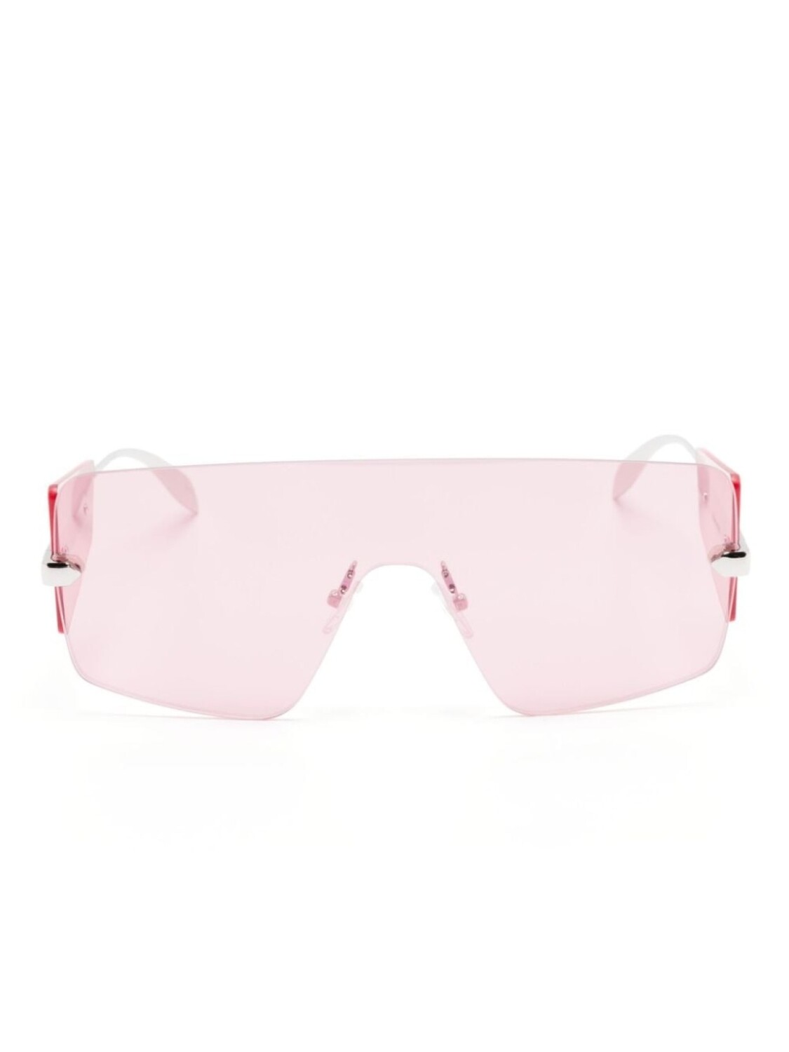 

Alexander McQueen Eyewear солнцезащитные очки-маска, розовый