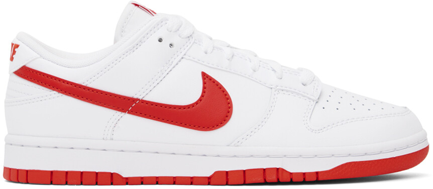 

Бело-красные низкие кроссовки Nike Dunk Retro, Красный