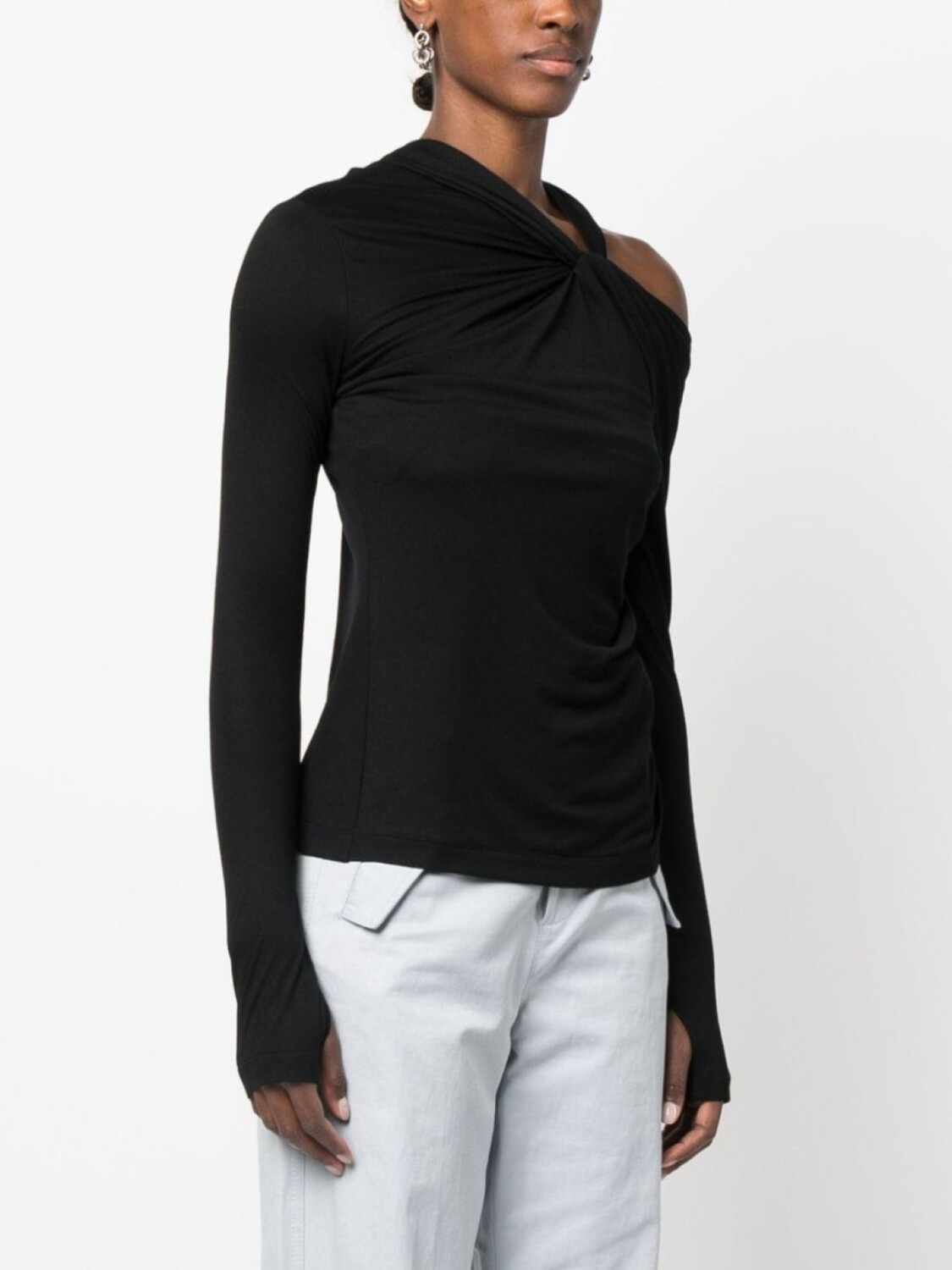 

Helmut Lang блузка с открытыми плечами, черный