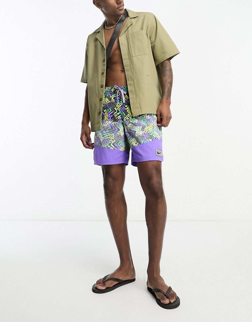 

Фиолетовые шорты для плавания Nike Swim Icon Volley размером 7 дюймов с принтом