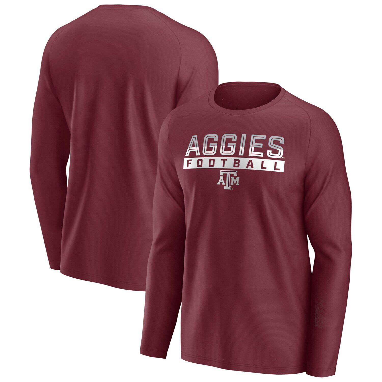 

Мужская темно-бордовая футболка Texas A&M Aggies Weekend Favorite с длинным рукавом с логотипом реглан Fanatics