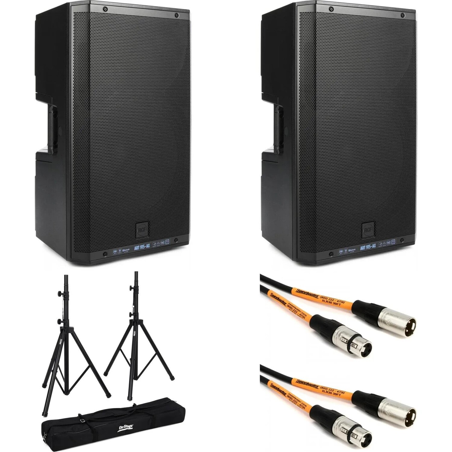 

RCF ART 915-A-BT 15-дюймовый активный Bluetooth-динамик мощностью 2100 Вт (пара) в комплекте со стойкой