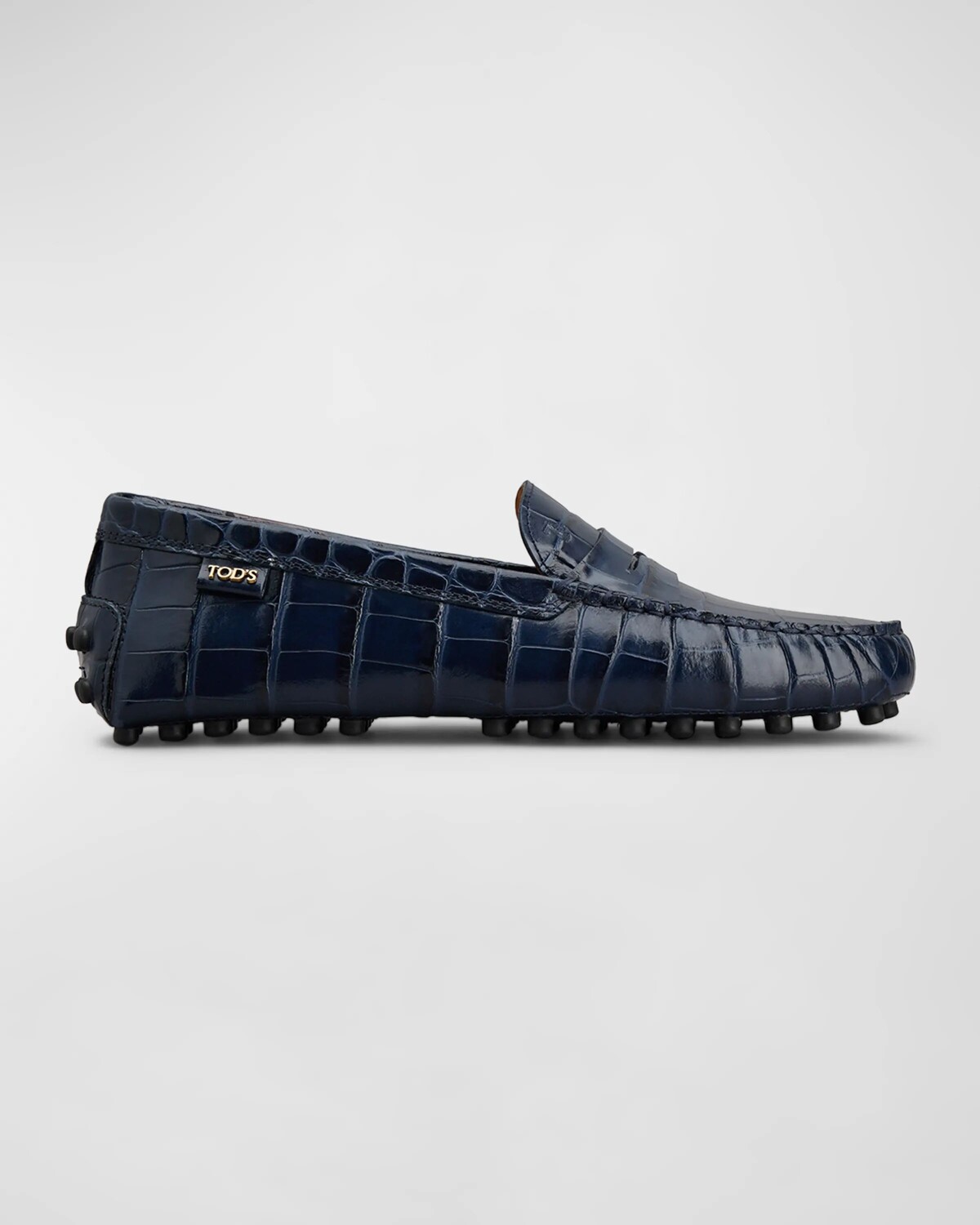 

Лоферы Gommino из крокодиловой кожи Penny Driver Tod's, цвет Galassia Scuro