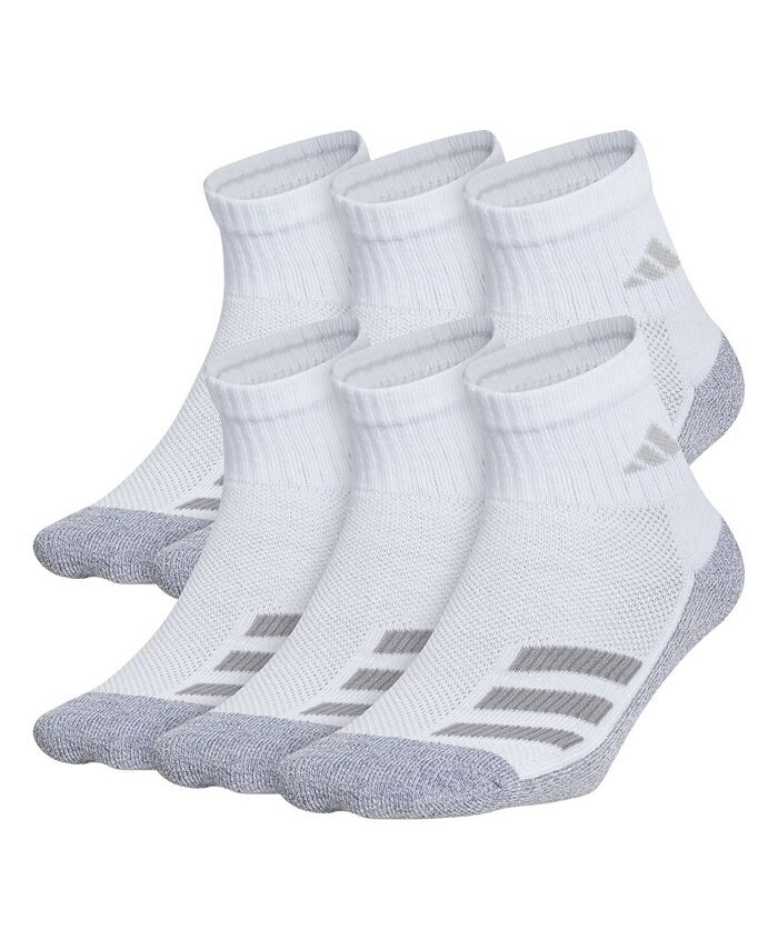 

Набор из 6 носков с мягкой угловой полоской для Big Boys, четверть четверти adidas, белый