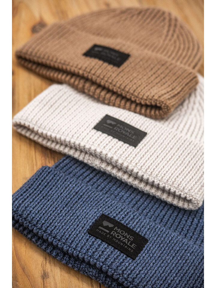 

Кепка Mons Royale Woll Beanie Fishermans, темно синий