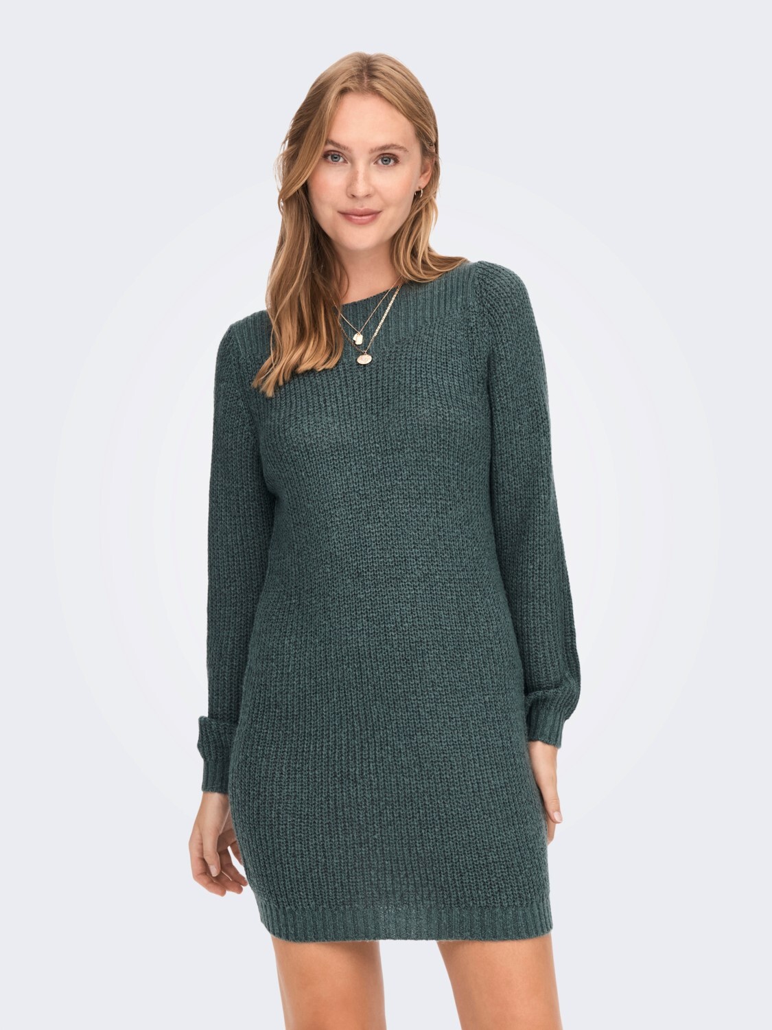 

Платье JACQUELINE de YONG Langarm Strick JDYWHITNEY MEGAN Boat Dress Pullover, бирюзовый