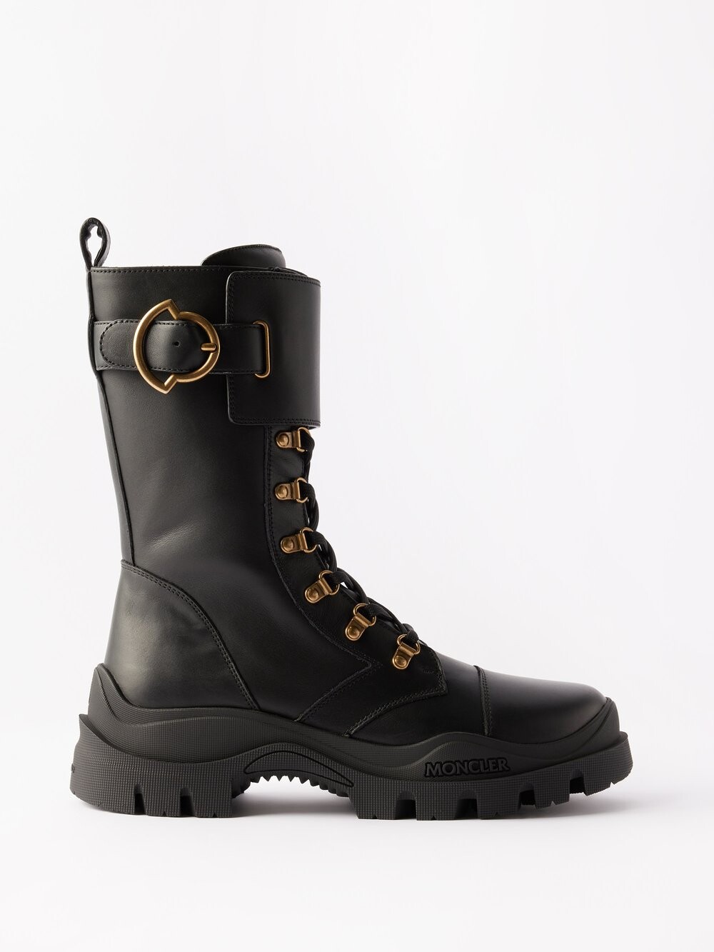 

Кожаные ботильоны larue с пряжками Moncler, черный