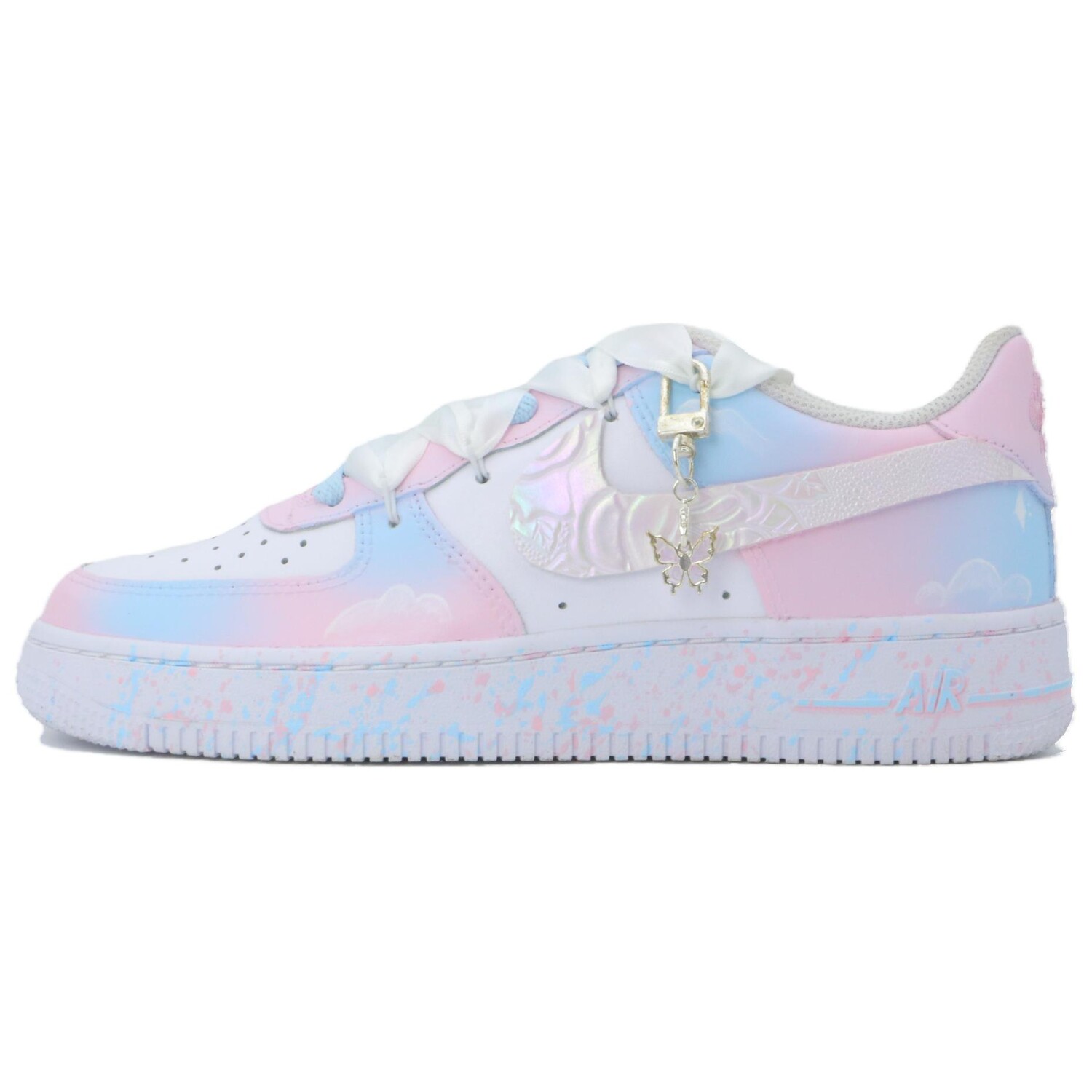 

Кроссовки для скейтбординга Air Force 1 женские с низким верхом, белый/синий/розовый Nike