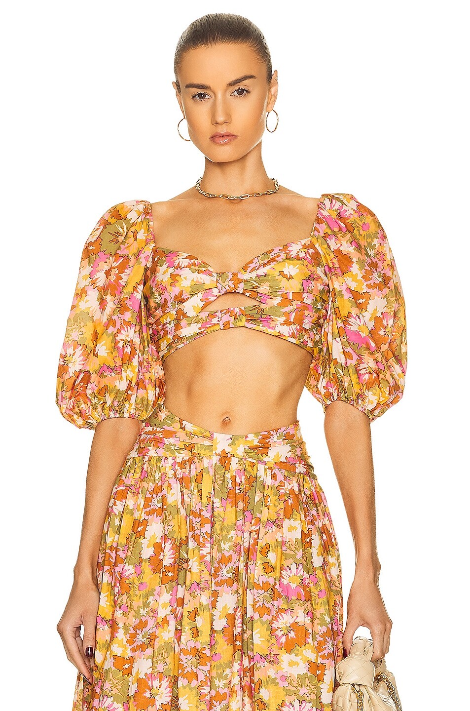 

Топ Zimmermann Twist Front Bodice, цвет Khaki Multi Floral