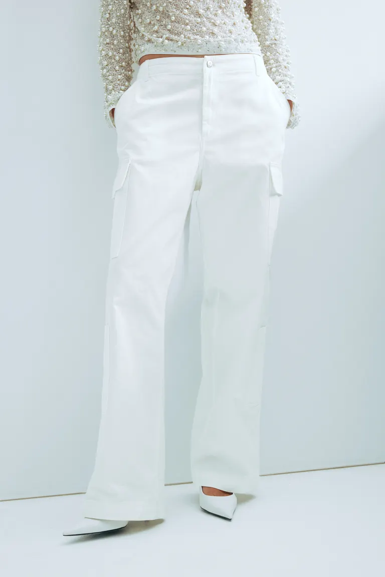Брюки-карго H&M, белый брюки карго h