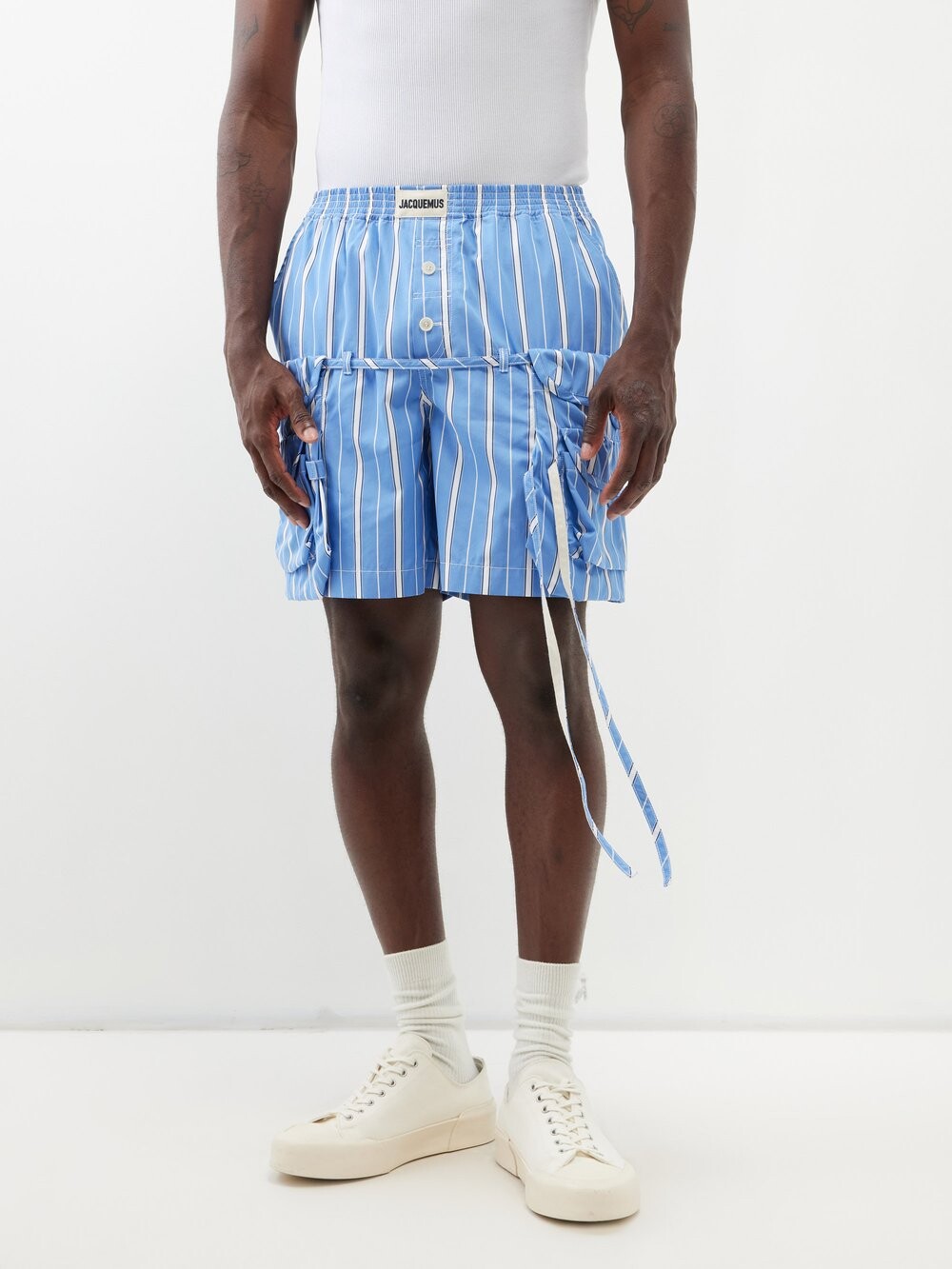 

Брюки карго trivela из поплина с двойной талией Jacquemus, синий