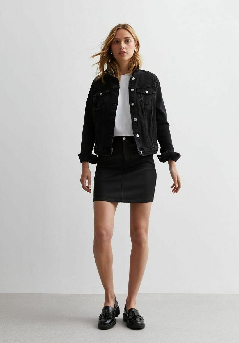 

Юбка джинсовая COATED WESTERN New Look, цвет black