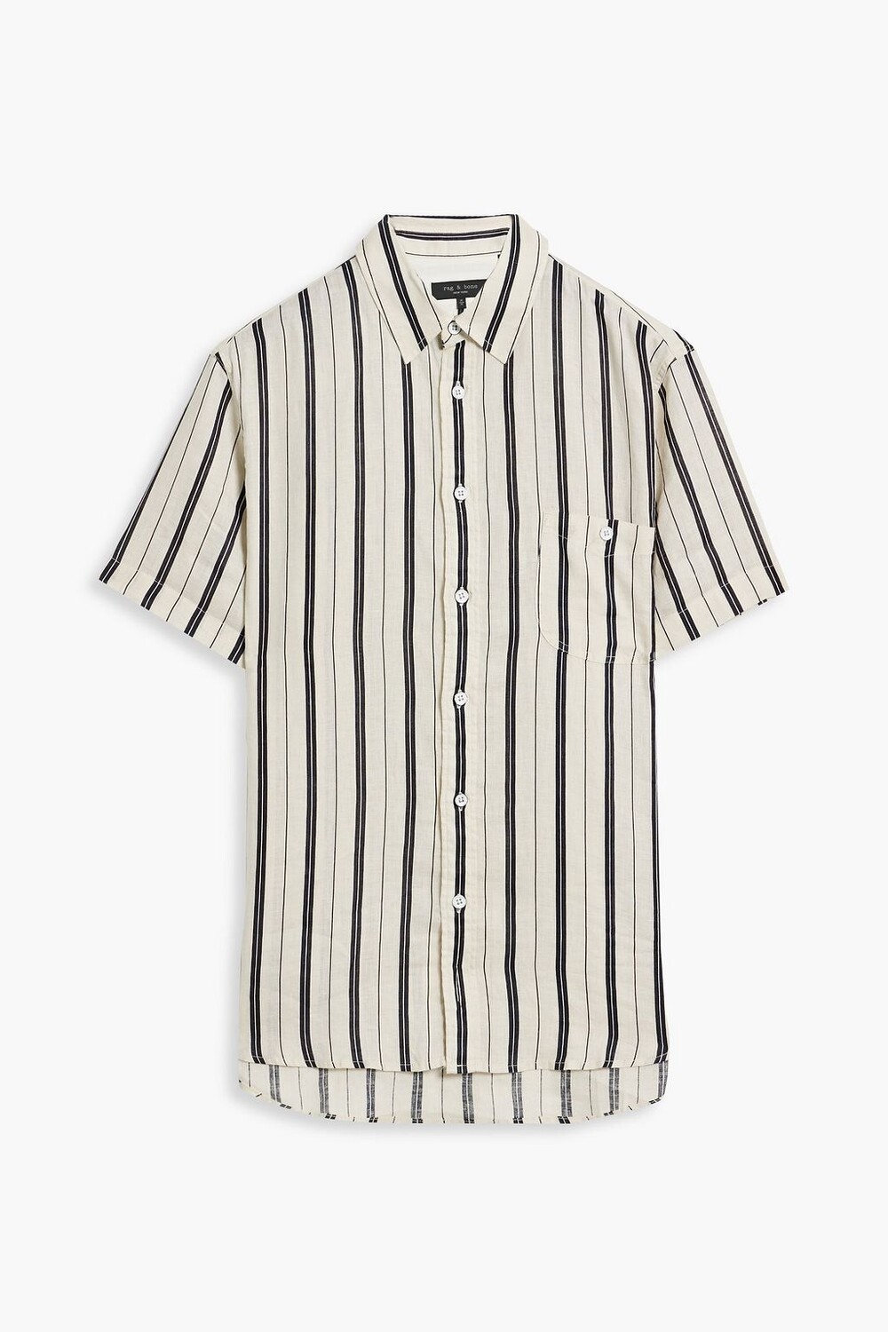 

Полосатая льняная рубашка Gus RAG & BONE, экру