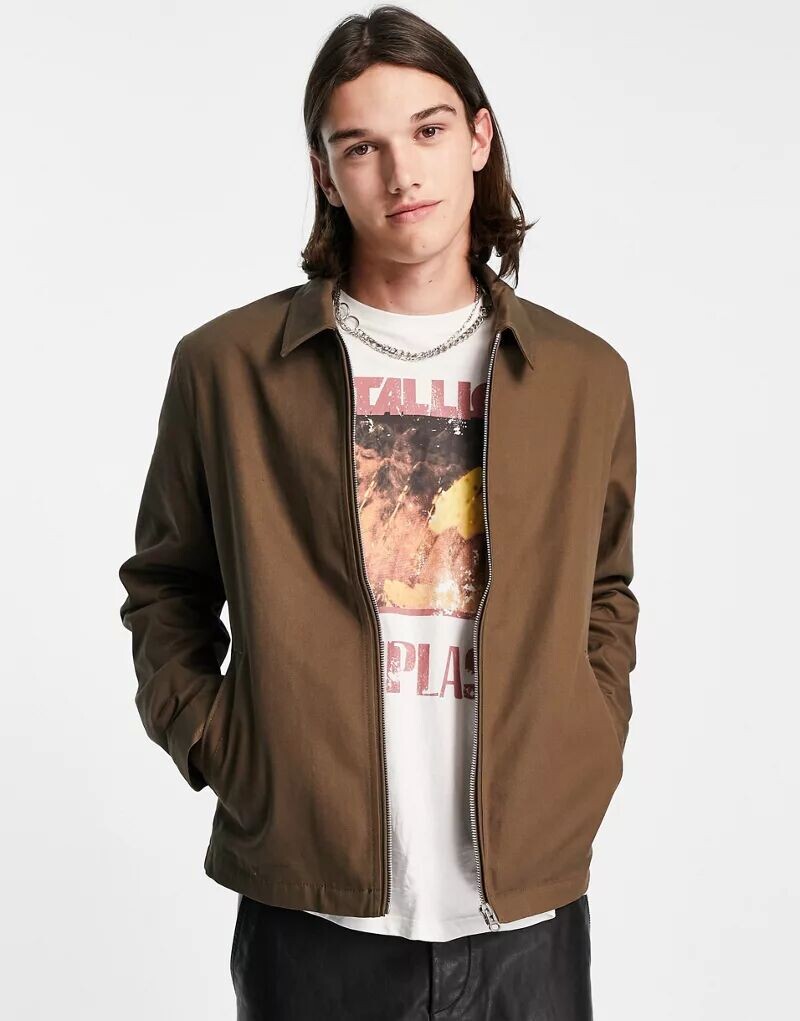 

Коричневая куртка Харрингтон стандартного кроя ASOS, Коричневый